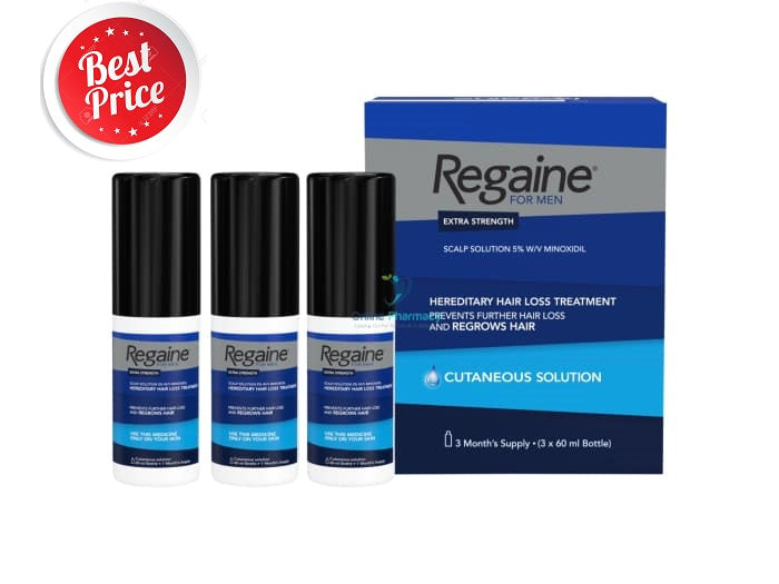 Regaine (minoxidil) 5% Solution For Men and Women (3 Month Supply) - 3 x 60ml Pack