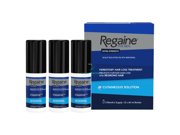 Regaine (Minoxidil) 5% Solution For Men (3 Month Supply) - 3 X 60Ml Pack Hair Loss Treatments