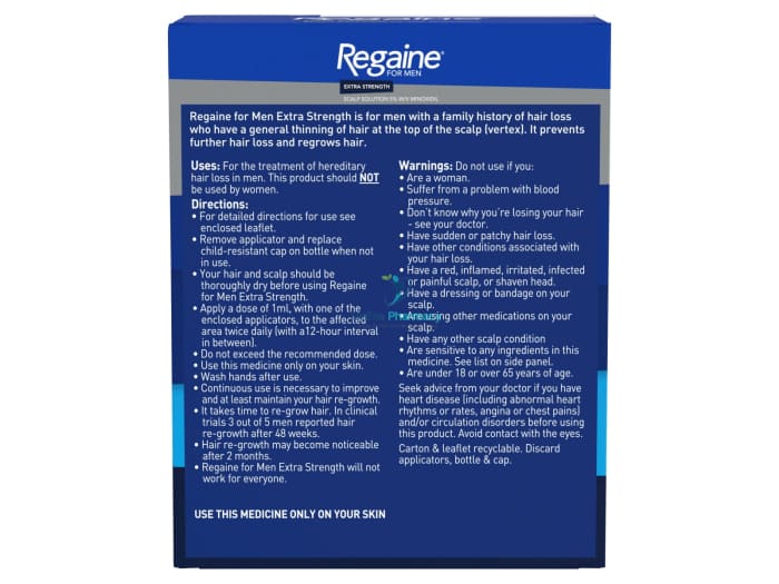 Regaine (Minoxidil) 5% Solution For Men (3 Month Supply) - 3 X 60Ml Pack Hair Loss Treatments