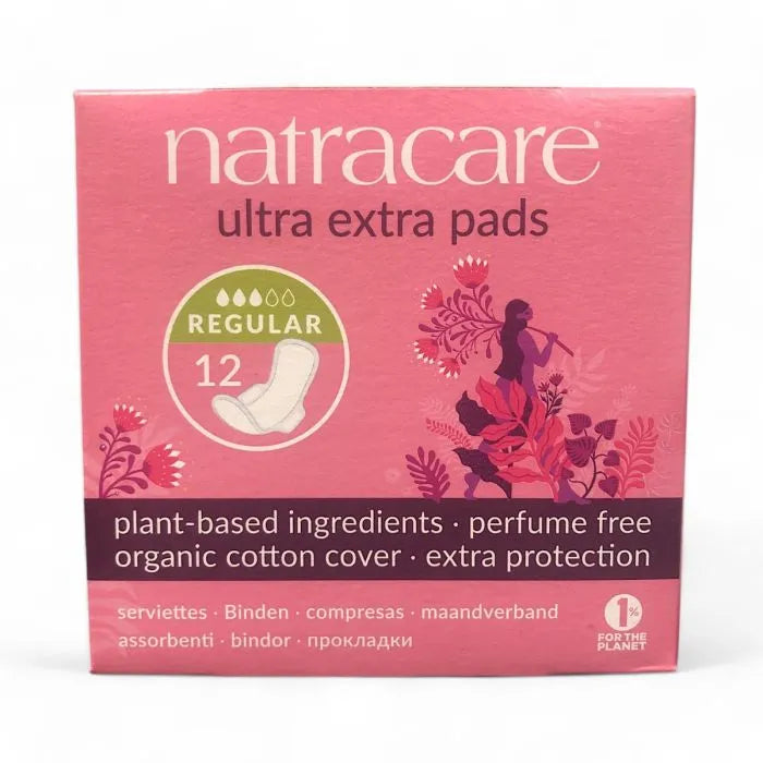 Natracare Ultra Extra Pads With Wings (Regular) - 12 Pack