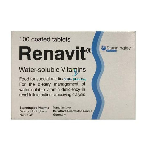 Renavit Water Soluble Vitamin Tablets for Dialysis - 100 Pack - OnlinePharmacy
