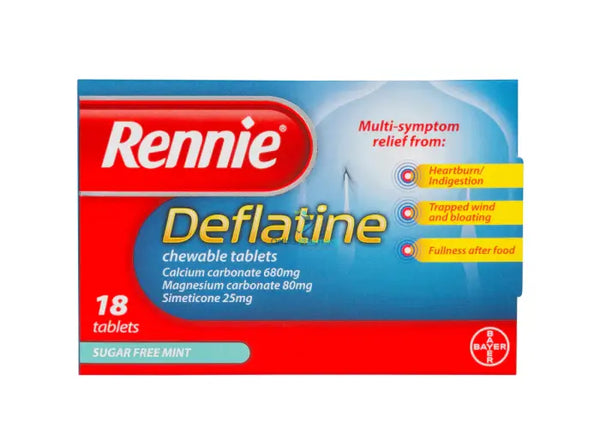 Rennie Deflatine Tablets - 18 Acid Indigestion & Reflux
