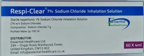 Respi-Clear Saline Isotonic 7% Inhalation Solution Nebules - 60 Pack