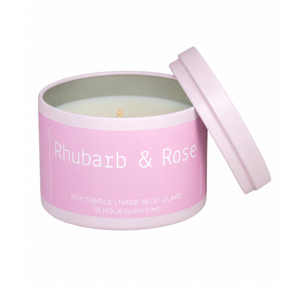 Wix & Wax Candle Tin Rhubarb & Rose