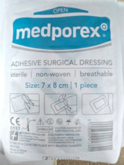 Medporex Adhesive Wound Dressing - 7cm x 8cm (Single Dressing)