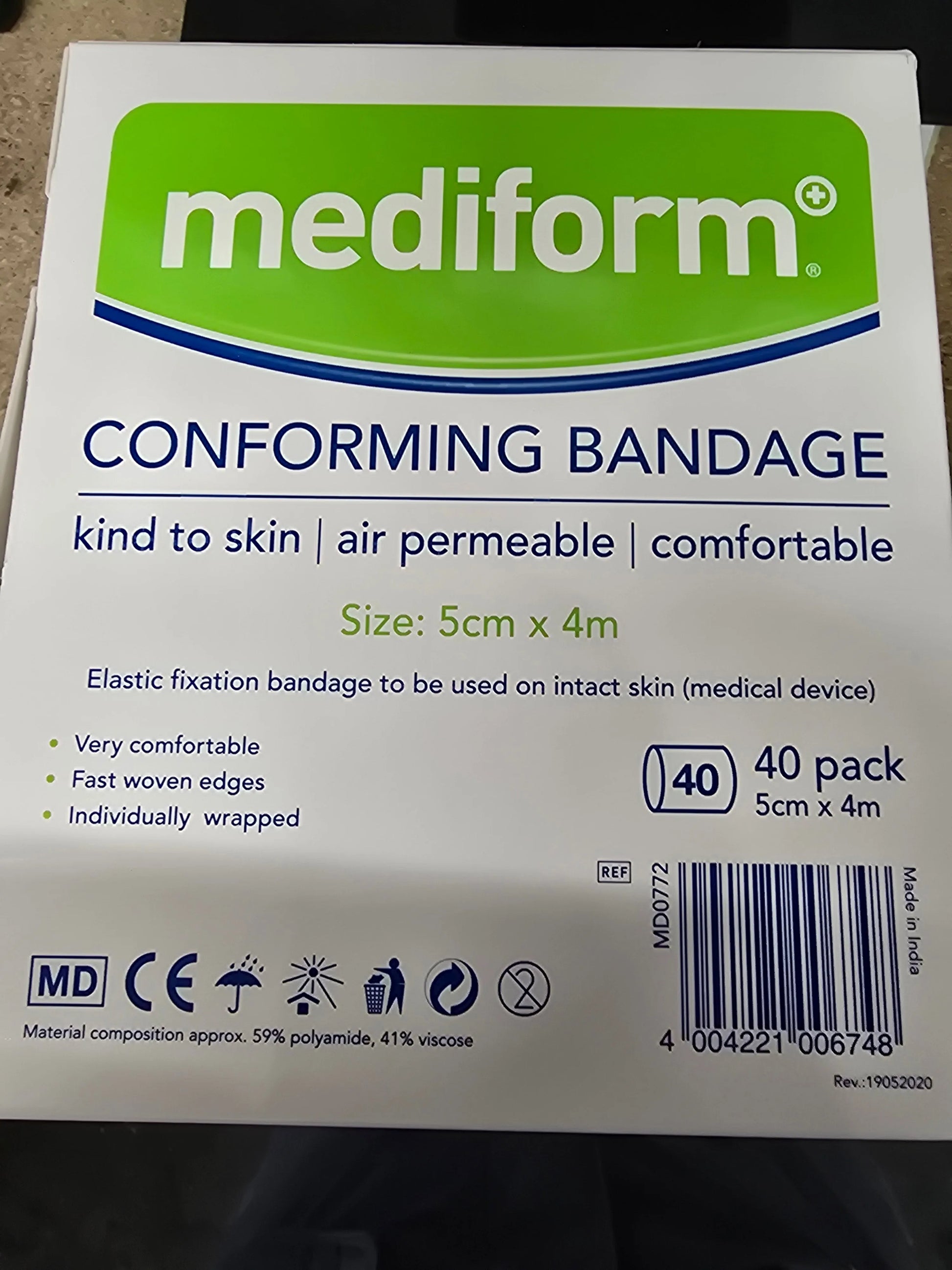 Mediform Conforming Bandage 5cm x 4m - Individual Bandage / Box of 40 Bandages