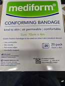 Mediform Conforming Bandage 10cm x 4m - Individual Bandage / Box of 20 Bandages