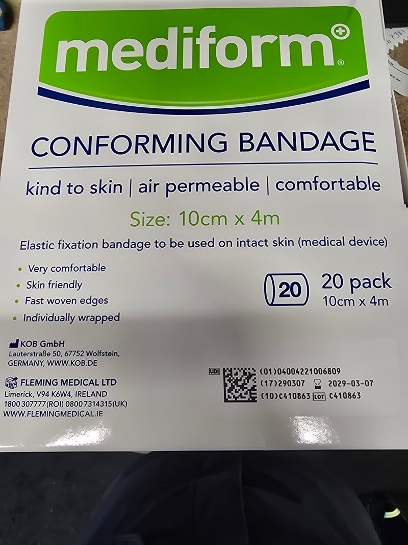 Mediform Conforming Bandage 10cm x 4m - Individual Bandage / Box of 20 Bandages