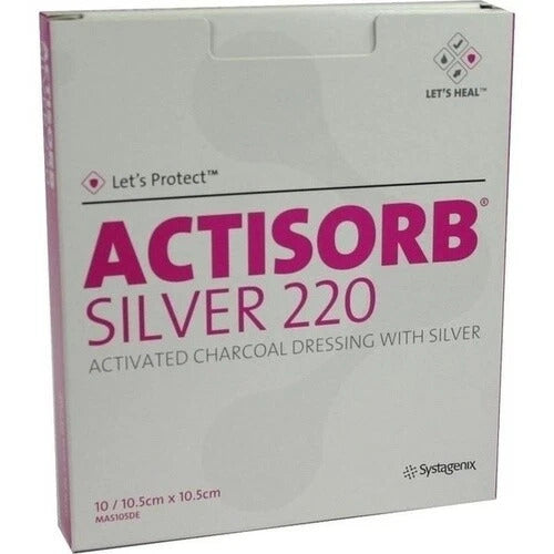 Actisorb Silver Antibacterial Wound Dressing - 10.5cm x 10.5cm (10 Pack)
