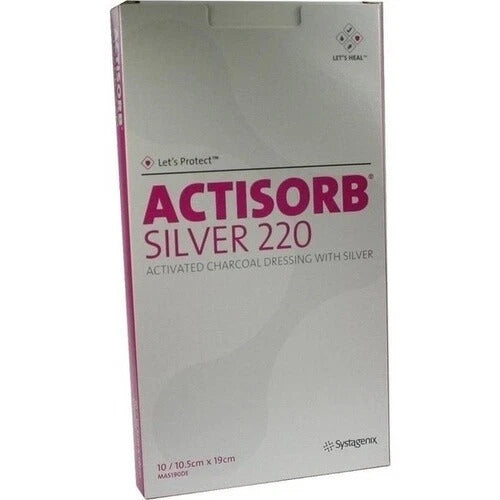 Actisorb Silver Antibacterial Wound Dressing - 10.5cm x 19cm (10 Pack)