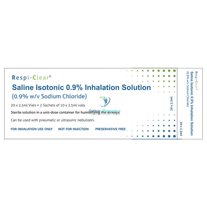 Saline Isotonic 0.9% Inhalation Solution Nebules - 20 Pack