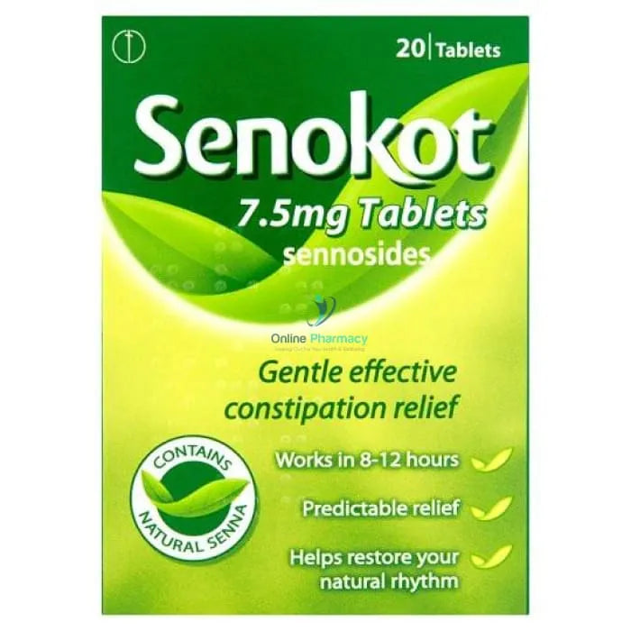 Senokot Sennosides 7.5mg Tablets - 20/60/100 Pack - OnlinePharmacy