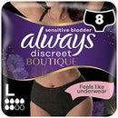 Always Discreet Boutique Black Pants Large  - 8 Pack
