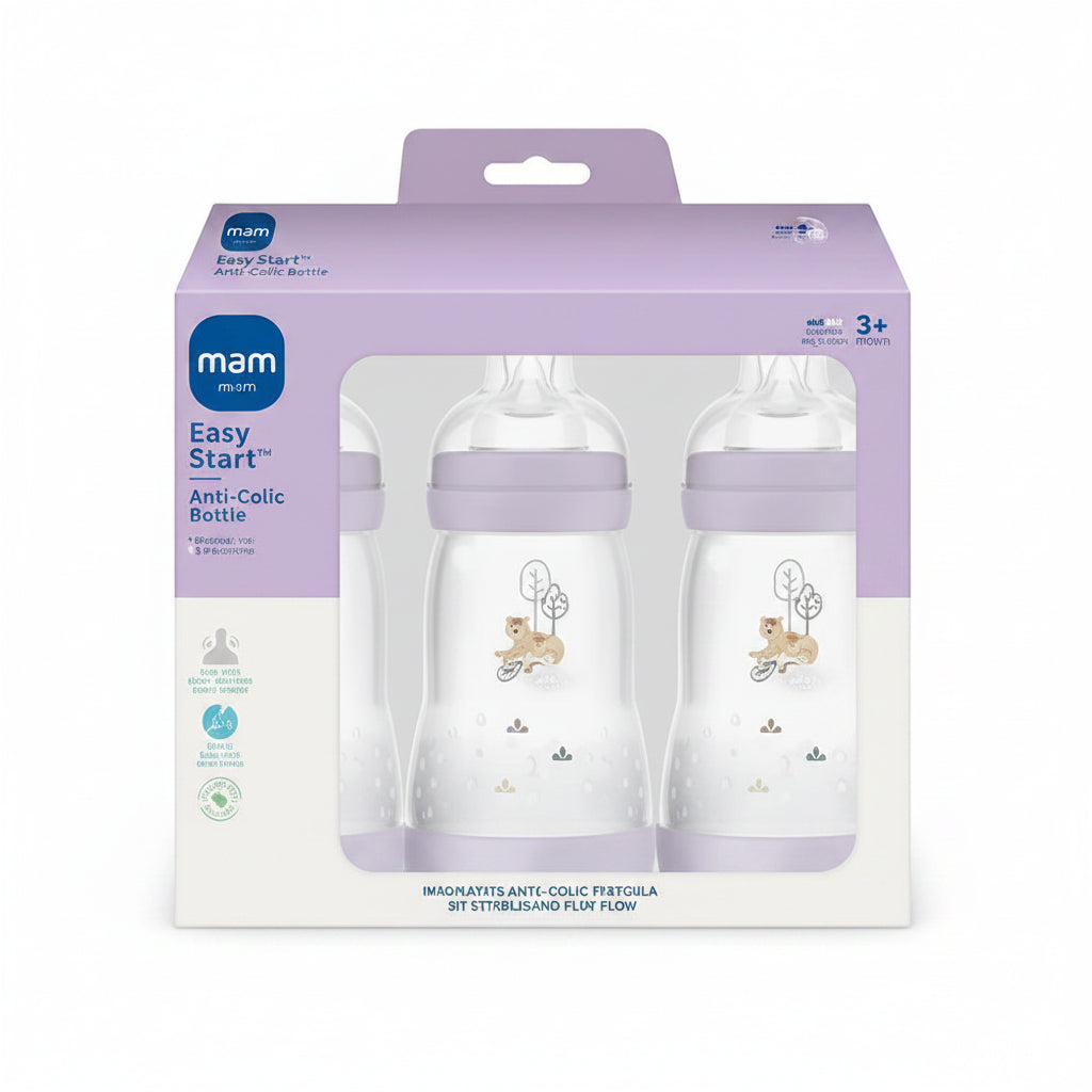 MAM Easy Start Anti Colic 260ml Bottle (Girl) - 3 Pk
