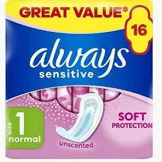Always Sensitive Normal Pads - 16 Pack