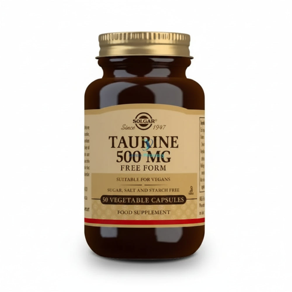 Solgar Taurine 500mg Vegcaps - 50 Caps - OnlinePharmacy