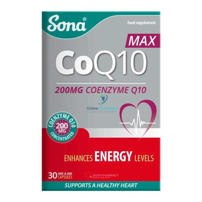 Sona Coenzyme Q10 (Coq10) Max 200Mg - 30 Capsules Supplements