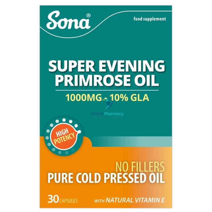 Sona Evening Primrose Oil 1000mg - 30/60/90 Pack - OnlinePharmacy