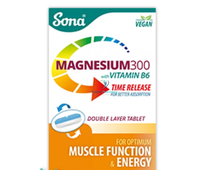 Sona Magnesium 300mg with Vit B6 - 30 Tablets