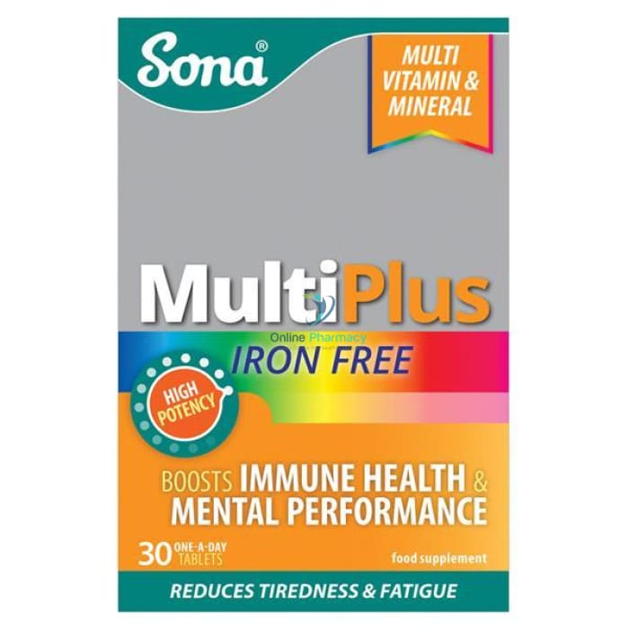 Sona Multiplus Iron Free Multivitamins - 30 Tablets - OnlinePharmacy