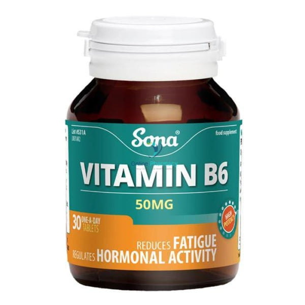 Sona Vitamin B6 50mg - 30/60 Tablets - OnlinePharmacy