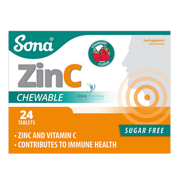 Sona Zinc Chewable Tablets - 24 Pack