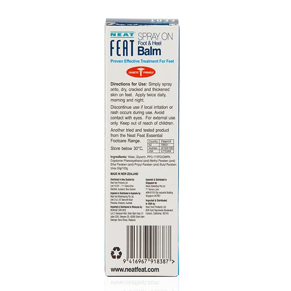 Spray On Foot and Heel Balm for Dry, Cracked feet - Neat Feat Foot & Body Care