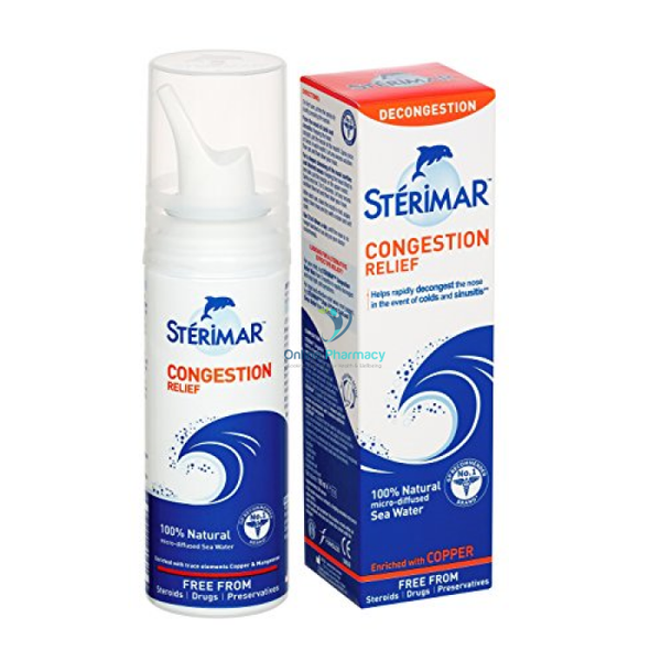 Sterimar Congestion Relief 100% Natural Spray - 50/100ml - OnlinePharmacy