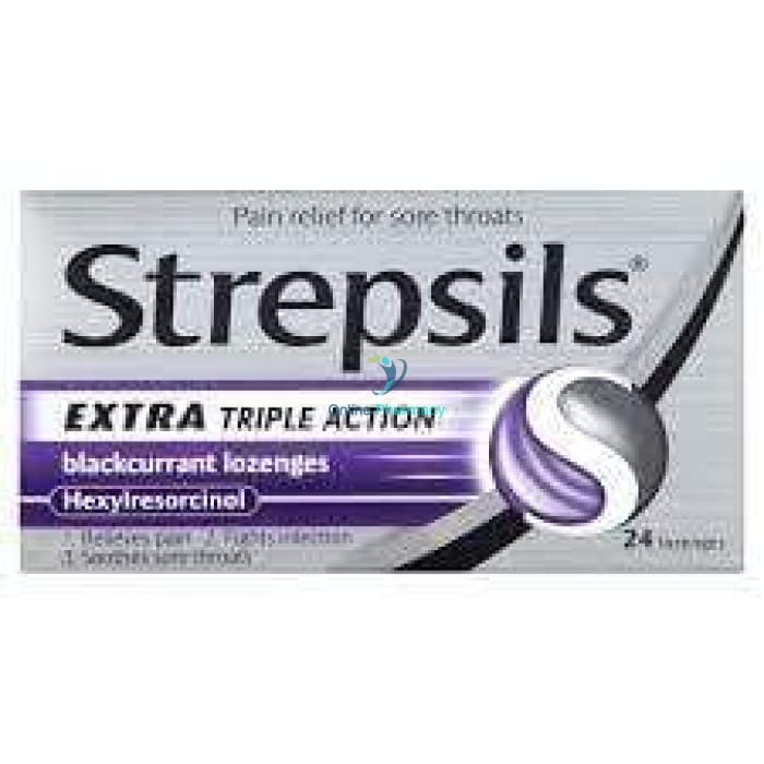 Strepsils Extra Blackcurrant Lozenges - 24 Pack - OnlinePharmacy