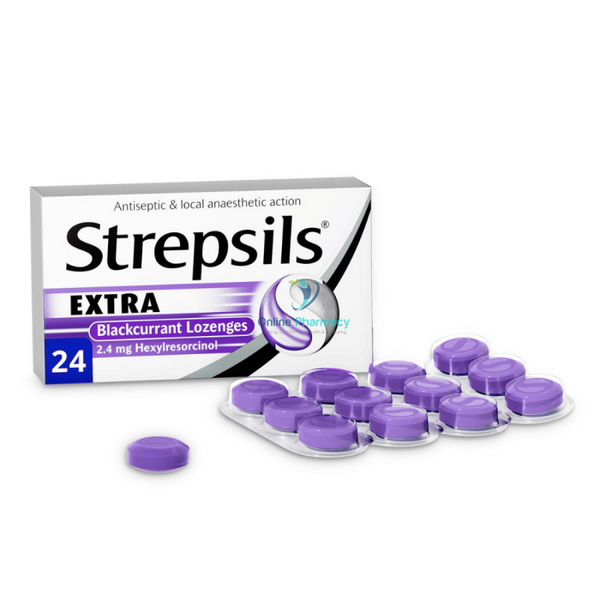 Strepsils Extra Blackcurrant Lozenges - 24 Pack