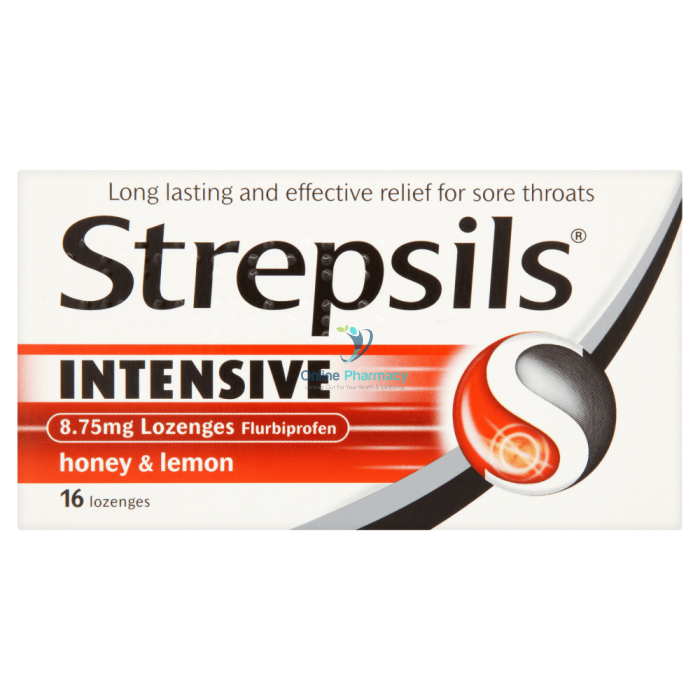 Strepsils Intensive Honey & Lemon Lozenges - 16 Pack - OnlinePharmacy