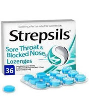 Strepsils Sore Throat & Blocked Nose Lozenges - 36 Pack