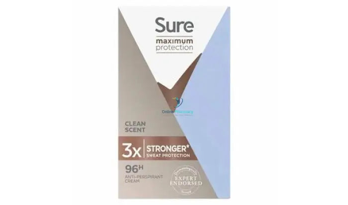 Sure Maximum Sweat Protection Anti-Perspirant Cream - 45Ml