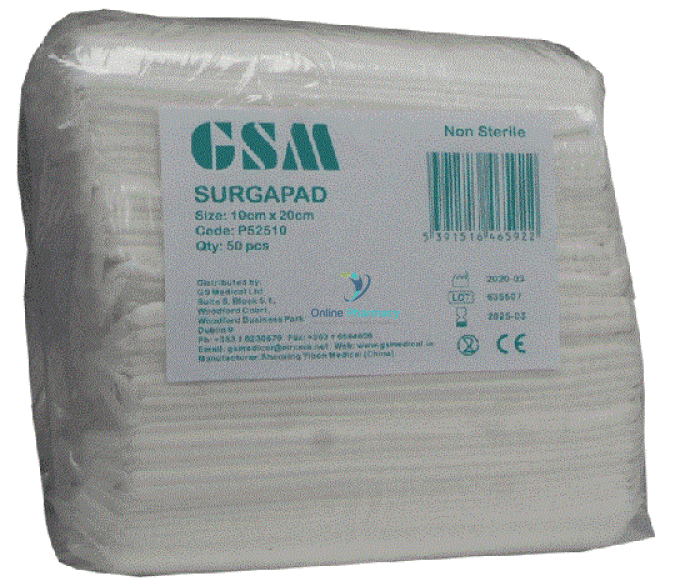 Surgapad Non-Sterile Surgical Dressing - 10cm x 20cm (50 Pack) - OnlinePharmacy