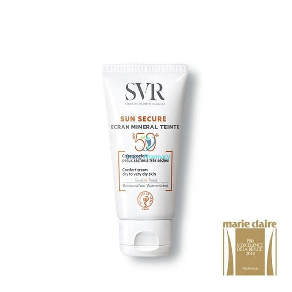 Svr Sun Secure - Mineral Tinted Cream Spf50 Dry To Very Skins 60G Suncare