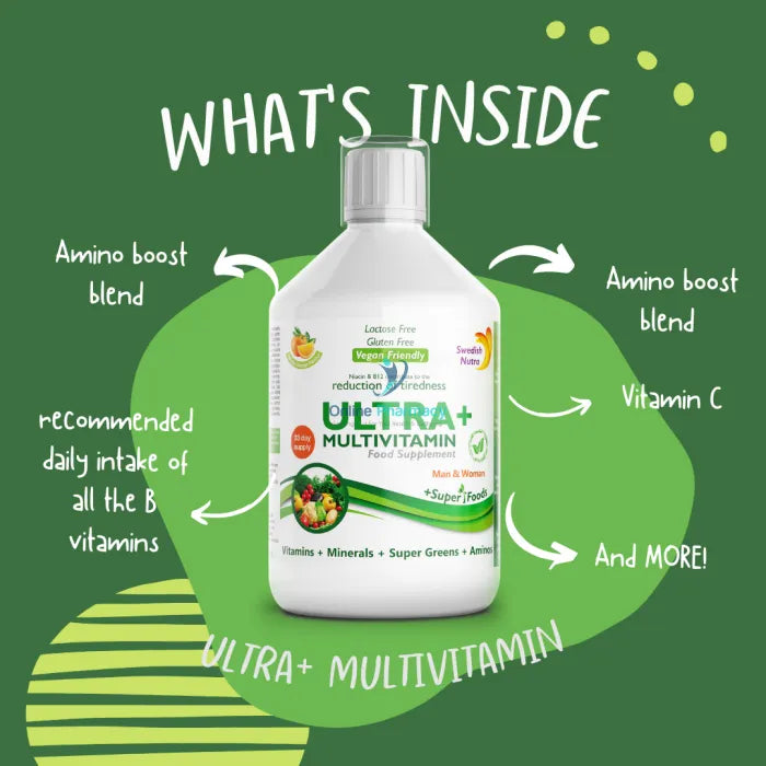 Swedish Nutra Ultra+ Multivitamin Liquid - 500ml - OnlinePharmacy