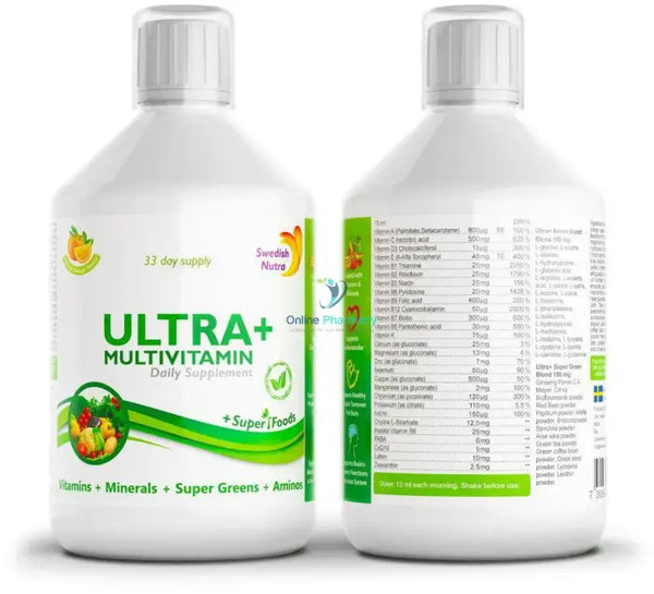 Swedish Nutra Ultra+ Multivitamin Liquid - 500ml - OnlinePharmacy