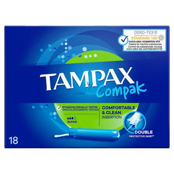 Tampax Compak Super -18 Pack - OnlinePharmacy