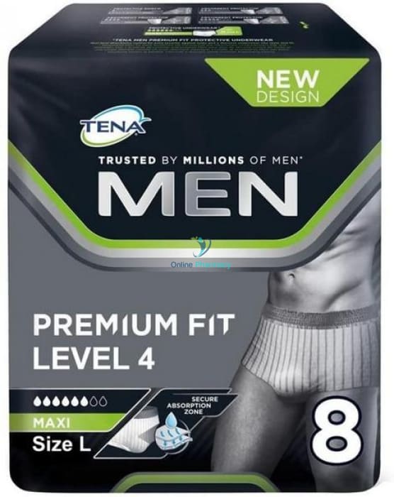 Tena Men Premium Fit Pants Large - 8 Pack Incontinence Products