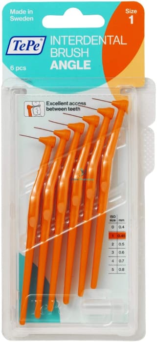 TePe Orange Interdental Angled Brush 0.45mm 6 Pieces - OnlinePharmacy
