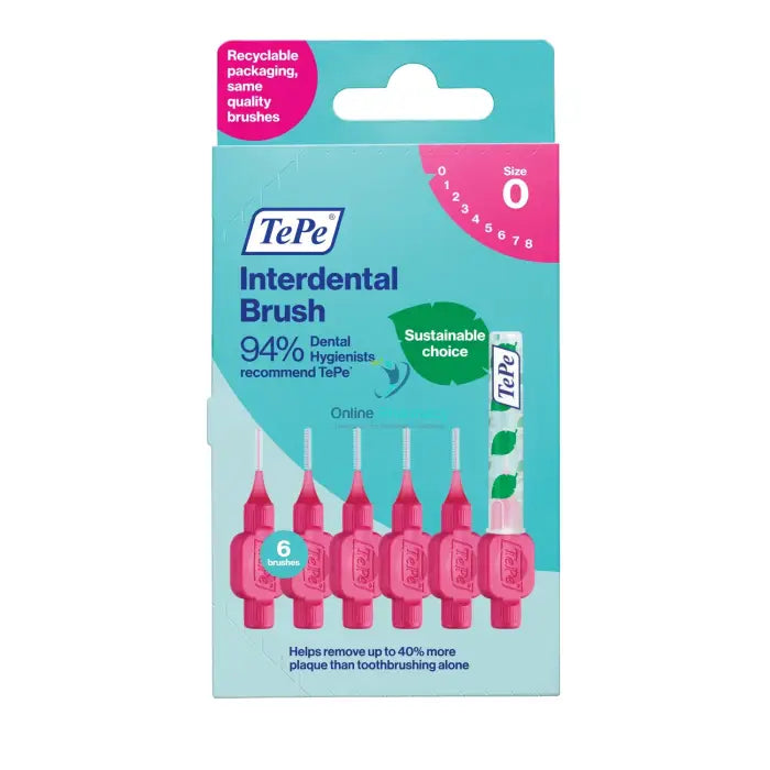 Tepe Pink Interdental Brush 0.4Mm - 6 Pieces Toothbrushes