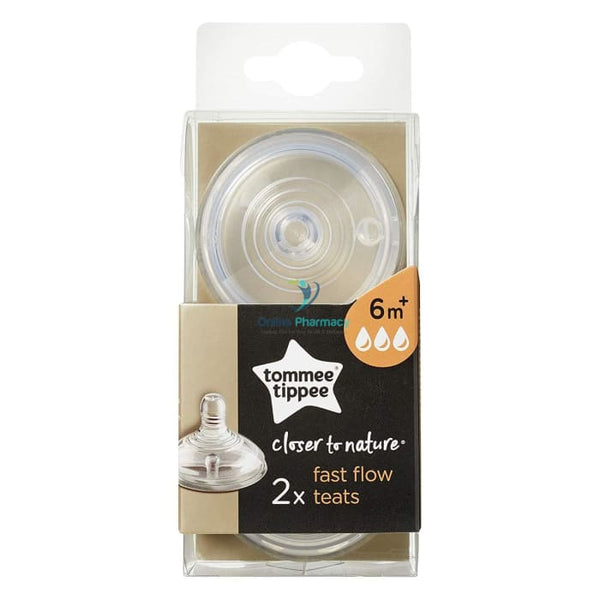 Tommee Tippee Closer To Nature Fast Flow Teats 6+months - 2 Pack - OnlinePharmacy
