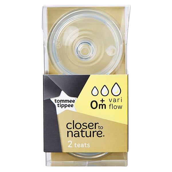 Tommee Tippee Closer to Nature Vari Flow Teats 0m+ - 2 Pack