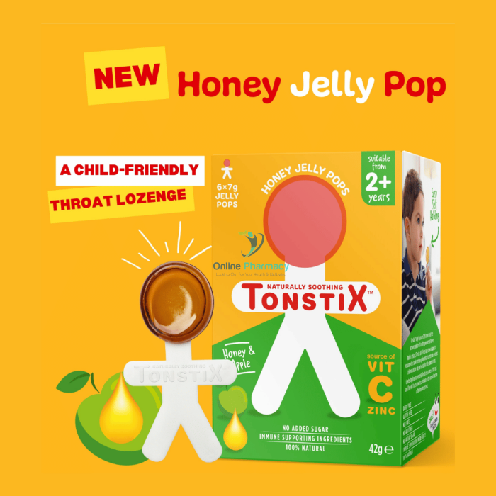Tonstix Honey And Apple Jelly Pops - 6 Pack Cough