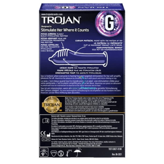 Trojan G - Spot Condoms 10 Pack Sexual Health