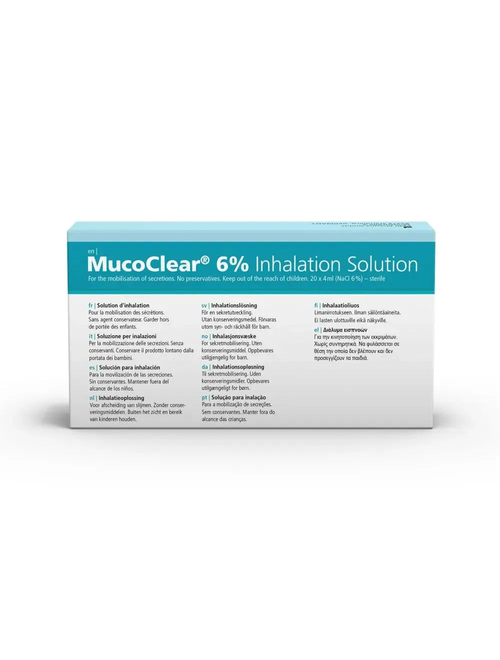 MucoClear 6% Saline Inhalation Solution For Nebulisers - 20 Pack