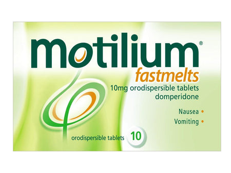 Motilium Fast Melts (Domperidone) 10mg Nausea & Vomiting Tablets - 10 Tablets