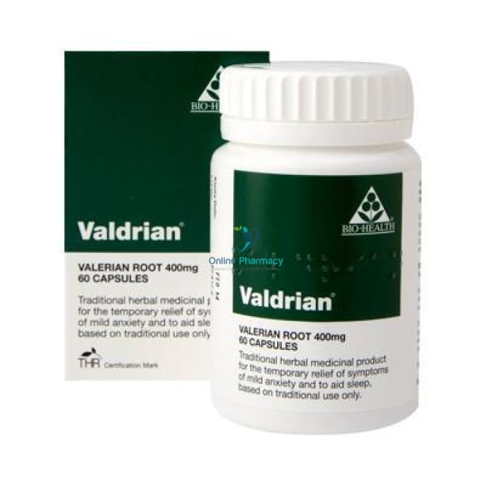 Valdrian Valerian Root 400mg - 60 Capsules - OnlinePharmacy