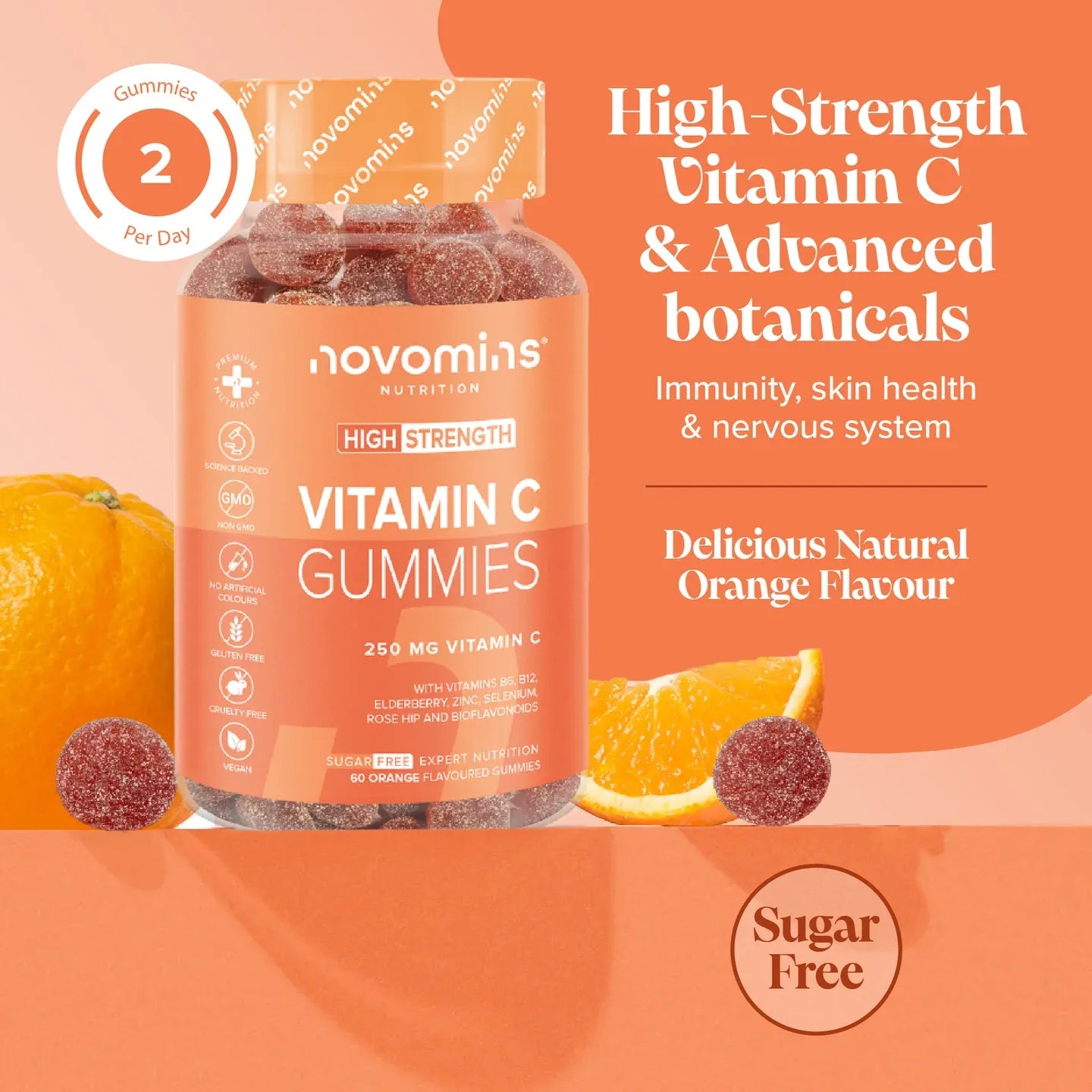 Novomins Vitamin C 250mg Gummies - 60 Pack