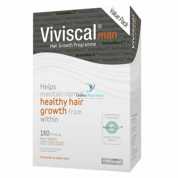 Viviscal Man Strength Hair Growth Supplements - 180 Tabs - OnlinePharmacy